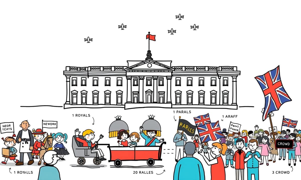 国王誕生日を祝う「Trooping the Colour」でロンドン中心部に大集結