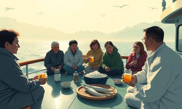 ゴールデンロータス号で早朝に新鮮なイカ朝食を楽しむ理由