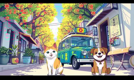 沖縄・福木並木道で動物タクシー体験とイカ朝食が味わえる一日プラン