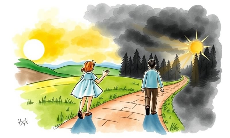 分かれ道に立つ人々