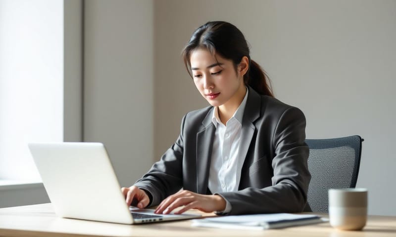 猫背を意識して、グッと背筋を伸ばす瞬間