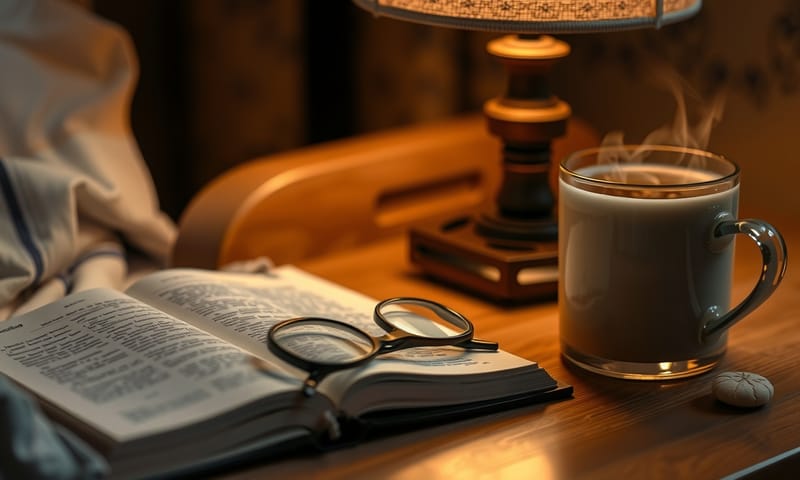 1日の終わりを告げる読書タイムの風景