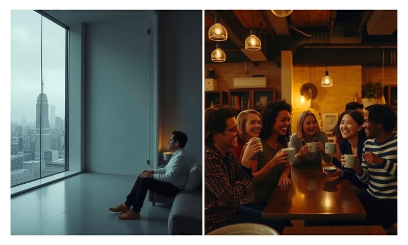 孤独な豪華さと、温かい繋がりとの対比