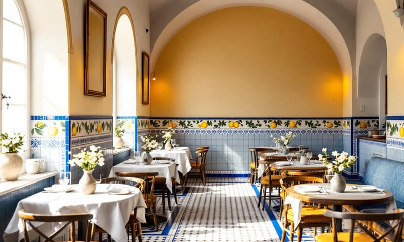 Aliciの店内。この青とレモンの感じ、アマルフィ海岸に行きたくなる。