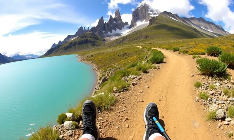 Wトレックの道中。湖と山、そして変化し続ける景色。