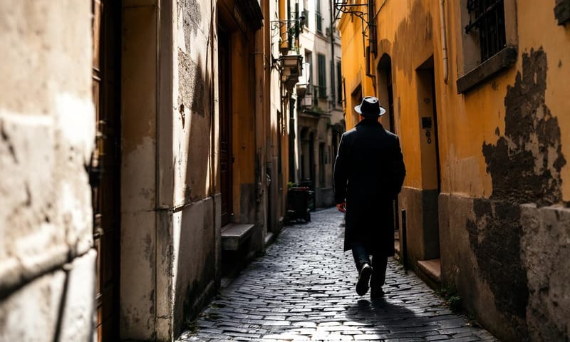 パリの路地裏、光と影のコントラスト