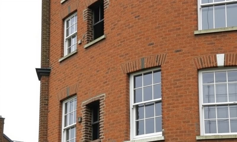 窓税を避けるために塞がれた窓が今も残る建物