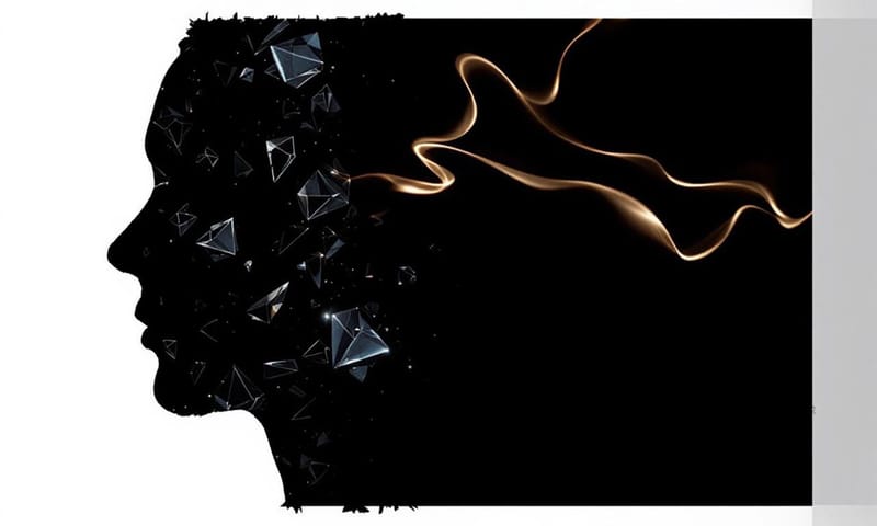 硬直した思考と、流動的な思考のイメージ