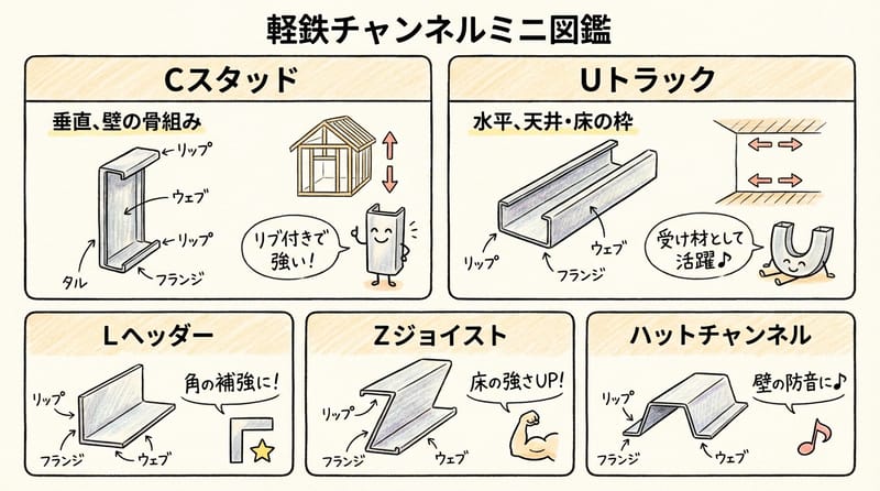 主要なパーツ5種まとめ（カタカナでざっくり理解すれば十分）