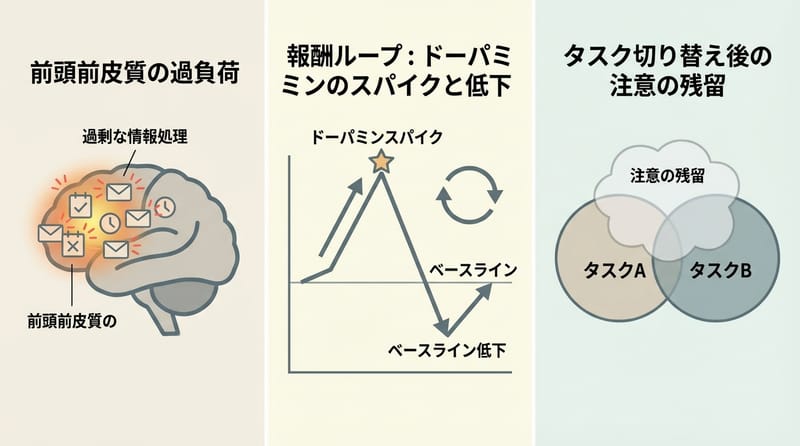 図2（中段）：脳内で起きてることの「ざっくり地図」