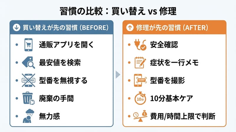 今日からの「直す習慣」まとめカード