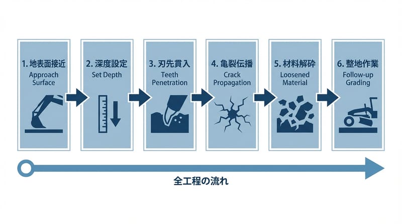 核心機構：歯が刺さって割れるまでの流れ