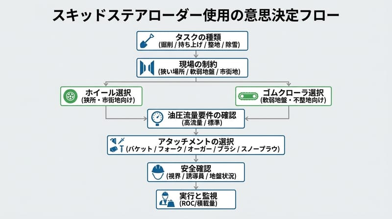 Type 1: 現場でスキッドステアを回す判断フロー