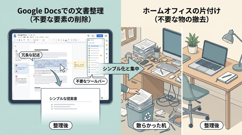 核心機制：削る・整えることで「体験」を上げる（文章と空間の共通点）